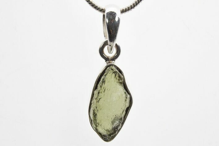 Green Moldavite Tektite Pendant ( g) - Czech Republic #317529